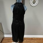 New Rachel Roy Womens Black Sequined Halter Top Cocktail Party Midi Dress XL Photo 3