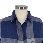 Rails  Charli Linen Blend Button-Down Shirt Patriot Blue White Size Small Photo 2