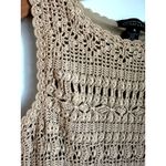 Vintage Boho Crochet Top Size M Neutral Sleeveless Cottage core Y2k Era Size M Photo 3