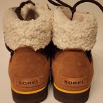 Sorel Harlow Lace Cozy Boot Waterproof Suede Ankle Bootie Women’s Brown Size 10 Photo 4