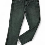 Free People Distressed High Rise Straight Leg Jeans Black Wash Raw Hem 26S Photo 0