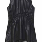 Proenza Schouler  White Label Drawstring Detail Faux Leather Top Size 4 Photo 0