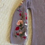 American Eagle AEO Floral Sleeve Embroidery Sweater Size Xs Photo 3
