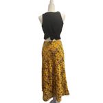 Current Air ANTHROPOLOGIE Harmony Metallic Snake Print Skirt Yellow Size Small Photo 1