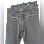 ZARA  Slim Fit Medium Rise Black Moto Jeans with Zipper Ankle‎ Size 4 Photo 4