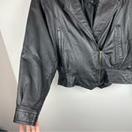 wilson's leather Vtg Y2K Wilson’s Leather Moto Cropped Jacket Sz Medium Biker Asymmetrical Photo 6