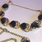 Rousseau Vintage Thermoset Black & Brown Chunky Retro Necklace & Bracelet Set Photo 5