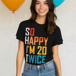 Bella Canvas  Sarcastic 40th Birthday Graphic Tee XL Black Photo 0