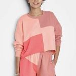 Wild Fable Pink Colorblock Cropped Long Sleeve Crew Neck Sweatshirt BRAND NEW Photo 1