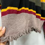 THML Anthropology Striped bright Multicolor Sweater frayed hemline size M Photo 10