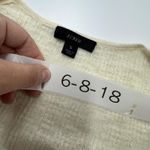 J.Crew Sweater Womens Small Cream Linen Blend Ruffle Sleeve Scoop Neck Top Photo 2