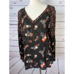 Miss Me  Western Blouse Shirt‎ Medium Long sleeve Western Metallic Floral Viscose Photo 10