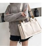 White Canvas Tote Bags Women Handbag Bag Women's Crossbody Bag Shoulder Bag Photo 4