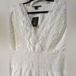 INC International Concepts White Flutter Sleeve V Photo 3