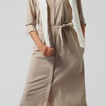 Athleta  Urbanite Textured Stripe Shirt Dress in City Stripe Abalone Photo 0