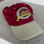 Cabela's Cabela’s Burgundy Red Khaki Tan Cotton Canvas Adjustable Back Baseball Hat Photo 1