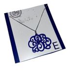SO  Kohls E Letter Monogram Royal Blue Necklace Silver One Size Jewelry Accessory Photo 0