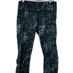 Lululemon Leggings Womens 6 Run Top Speed Crops Floral Backdrop Blue Running Photo 0