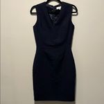 Reiss  Faulkner V-Neck Wool Blend Dress, Navy, Size 4 Photo 2