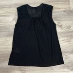Banana Republic Black Linen Blend Sleeveless V-Neck Lace Detail Tank Top Size XS Photo 11