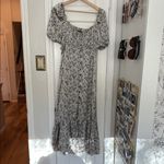 ZARA  puff sleeve satin floral midi dress Photo 1