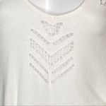 Free People Shirt Womens Small White Scoop Laser Cut Textured Neutral Edgy Photo 5
