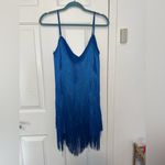 Showpo Royal Blue Fringe Mini Dress V Photo 2
