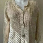 Eddie Bauer | Women’s Crochet Knit Button Down Cardigan | Large Photo 0