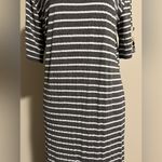 Exist EUC  Gray and White Striped Maxi Dress size large Photo 4
