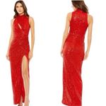 NWT Ieena NWT Mac Duggal 27183 Cutout Maxi Sequin Dress Red Sz 2 $398 Photo 1