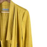 Bagatelle  Faux Suede Drape Moto Jacket Blazer Open Front Yellow, Size‎ Small Photo 4