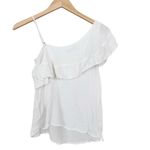 Abercrombie & Fitch Abercrombie White One Shoulder Flounce Sleeve Shirt Sz XS Photo 3