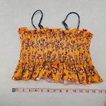 Yellow Floral Crop Smock Boho Tube Ruffle Y2K Bikini Bralette Swim Top M Medium Photo 3