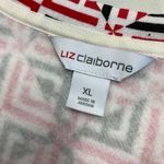 Liz Claiborne RED WHITE & Black V Neck Sweatshirt Top Size XL New With Tags Photo 3