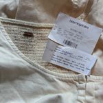 Free People  NWT White Cheyenne Denim Minidress Square Neck Puff Sleeve Large/ XL Photo 3