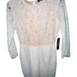 Lulus White Lace Long Sleeve Mini Dress – XS (NWT) Photo 0