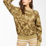 Billabong  Women's Camo Crewneck Sweatshirt – Size Medium, Brown Beige Pullover Photo 0