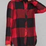 Athleta  Heat Gen Flannel 2.0 Canyon Red & Black Plaid Long Sleeve Shirt Size XS Photo 0