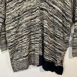 Vince Camuto Women’s Space Dye Asymmetrical V Neck Hem Sweater Black Size M NWT Photo 2