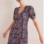 Boden USA Boden Knit Floral V-Neck Dress Puff Sleeves Multicolor Size 6 Photo 1