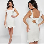 Bardot  Revolve Ashley Frill Mini Dress White, Open Back size 6 H39 Photo 1