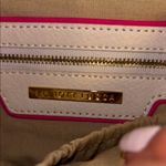 Elliott Lucca Women's White Leather Shoulder Bag With Leopard Design Buckle Photo 1