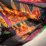 Laurel Burch  Dogs & Doggies Print Silk Fringe Scarf Size OS Photo 4