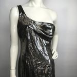 David Meister  Metallic Embellished Silk Gown Photo 5