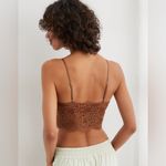 Aerie Brown Show Off Lace Corset Bra Top Photo 5