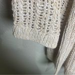 J.Jill Metallic Open Knit Sweater Beige Layered Hem Size Large Tan Photo 8
