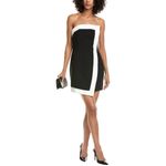 Amanda Uprichard  Rhodes Dress in Black & Ivory X-Large Womens Strapless Mini Photo 8