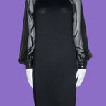 St. John Vintage  designer black knit dress sheer long sleeve and sequin detail 8 Photo 10
