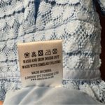 Amy Lynn Blue Crochet Lace Heart Shapes Puff Sleeves Tiered Mini Dress Small S Photo 11