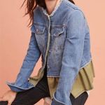 Pilcro and the Letterpress  Ruffle Denim Jean Jacket Size Small Photo 0